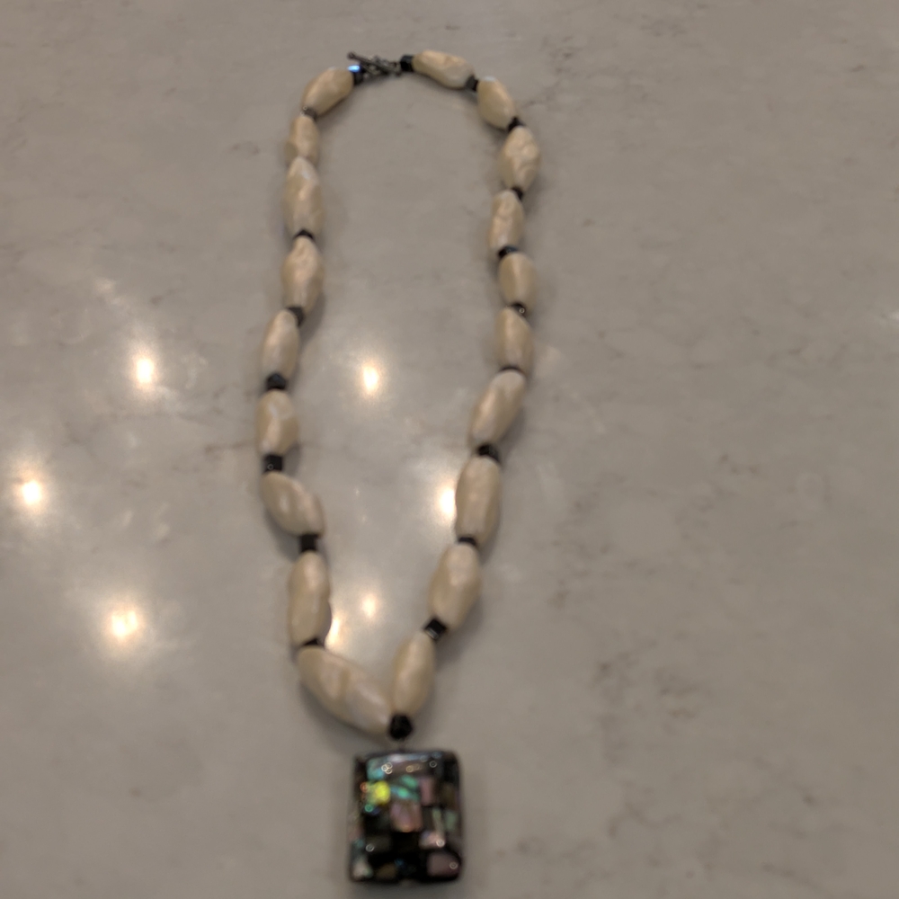 Vintage 2006s Gorgeous Collected Necklace With Mosaic Pendant